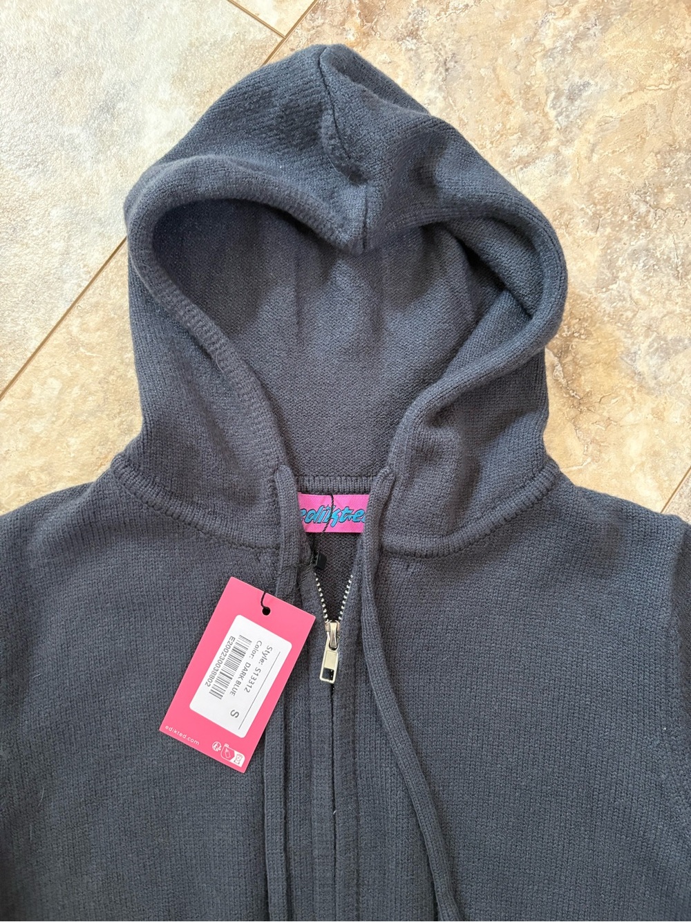 Edikted Black Cropped Hooded Zip Cardigan - Picture 2 of 5